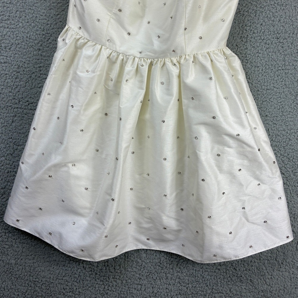 Sachin & Babi Dress One Shoulder Womens 10 White Rhinestone Cocktail Party Mini - Picture 6 of 16